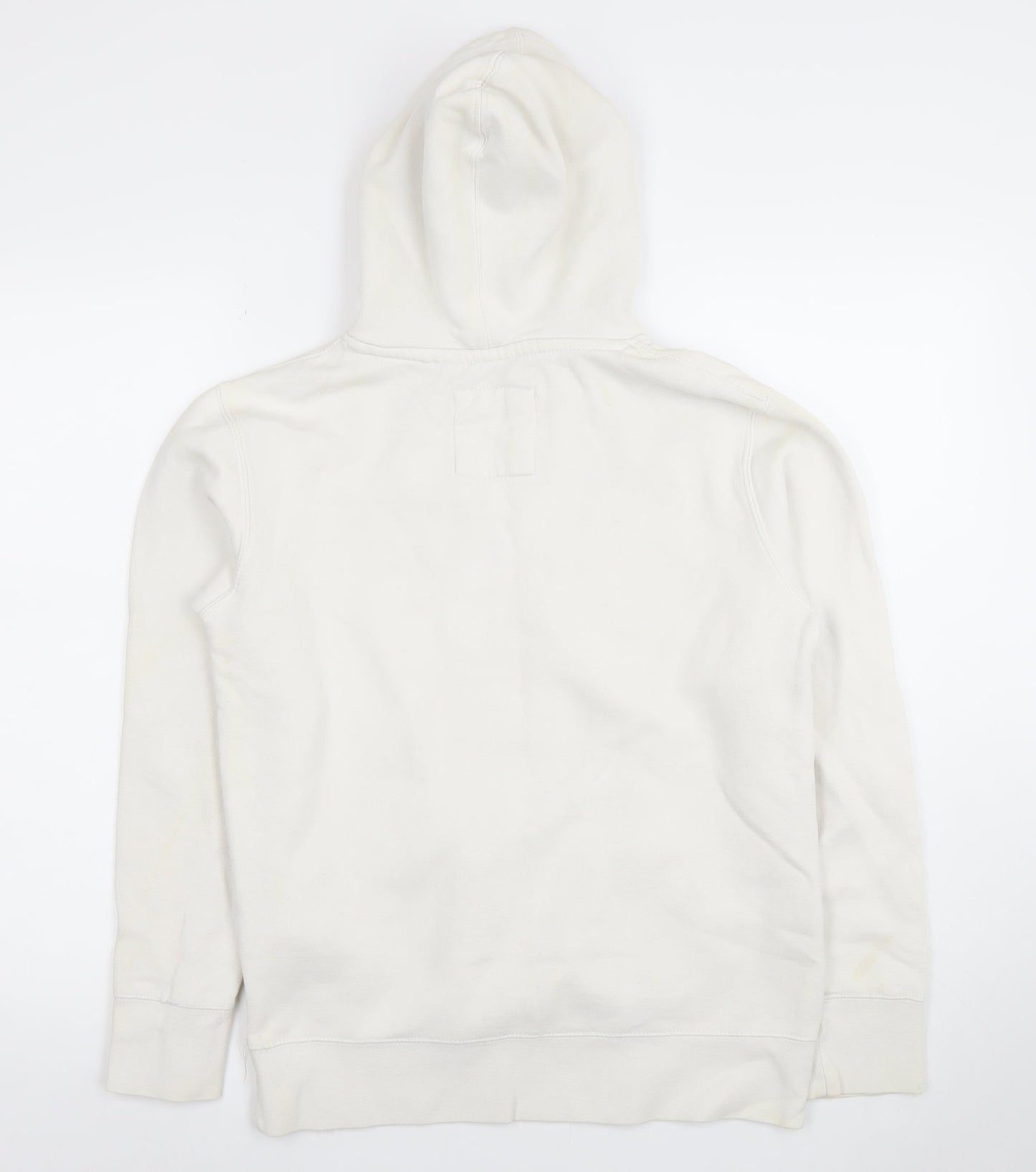Pull & Bear Women's White Small Pullover Hoodie Cotton Blend