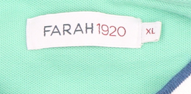 Farah 1920 Men's Green XL Crew Neck Short Sleeve Cotton T-Shirt
