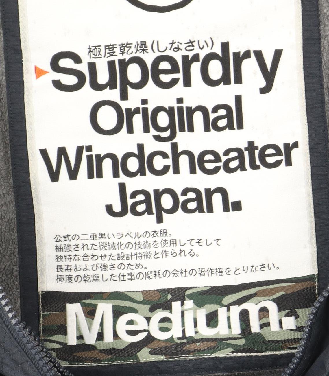 Superdry Men's Blue Quilted Hooded Jacket Medium