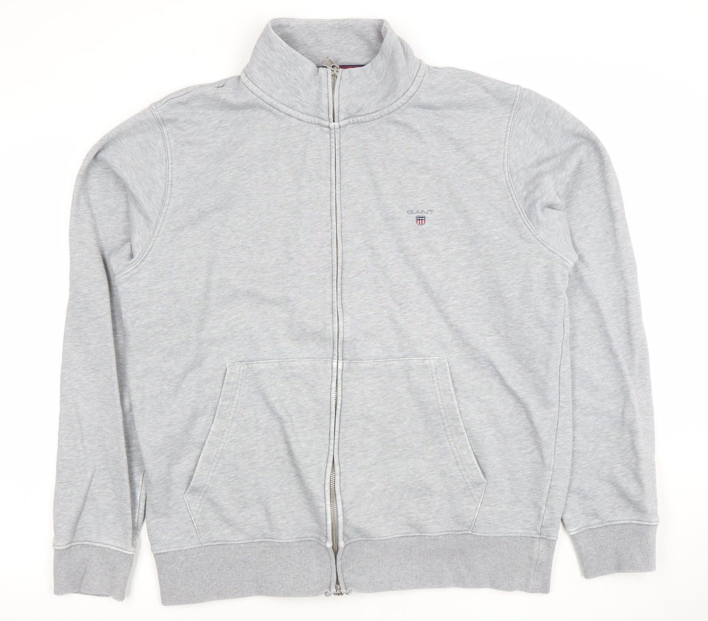 GANT Mens Grey 2XL Full Zip Cotton Sweatshirt Jumper