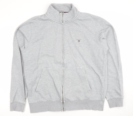 GANT Mens Grey 2XL Full Zip Cotton Sweatshirt Jumper