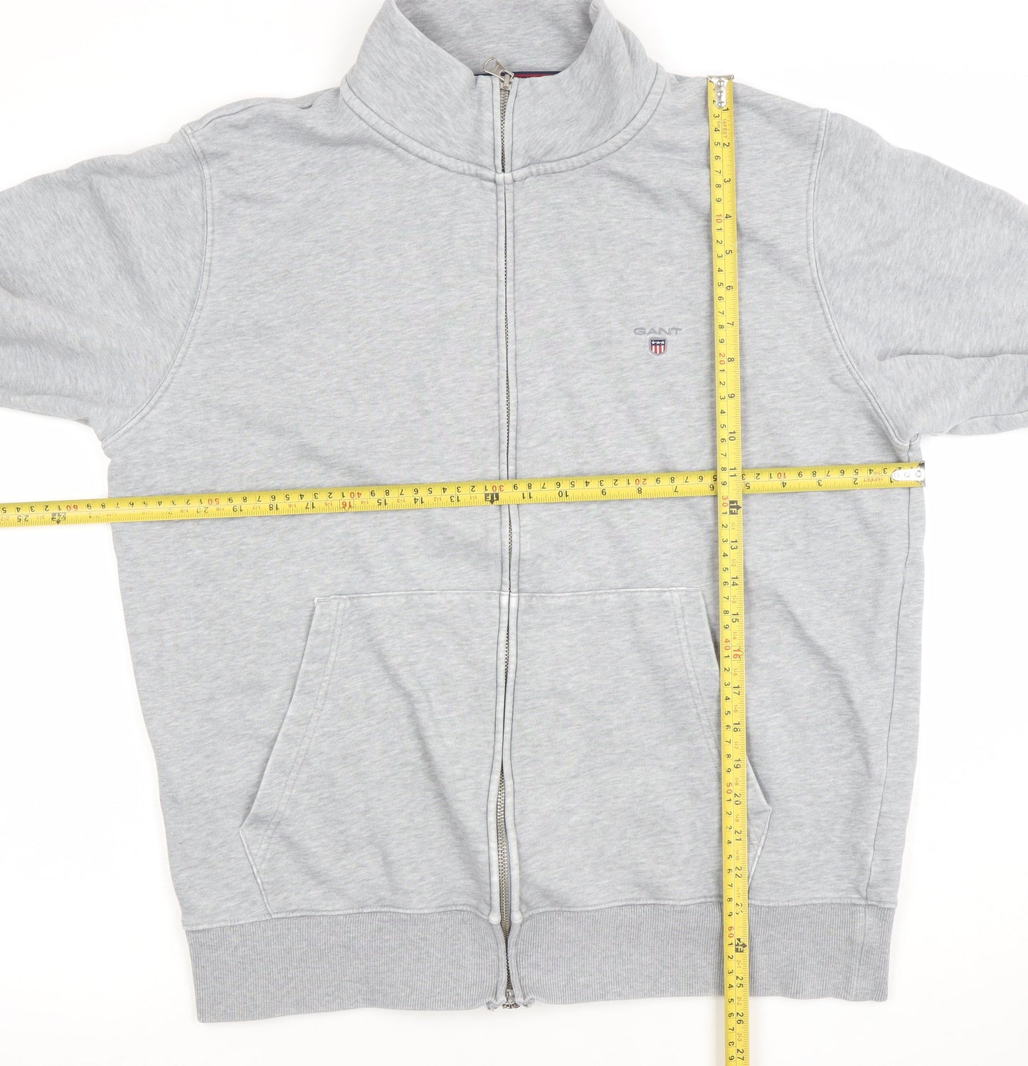 GANT Mens Grey 2XL Full Zip Cotton Sweatshirt Jumper