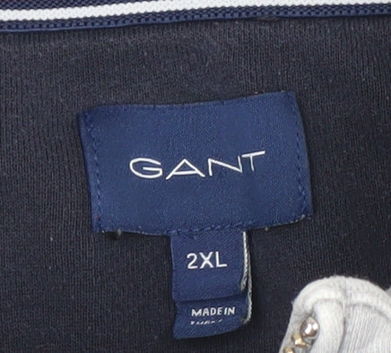 GANT Mens Grey 2XL Full Zip Cotton Sweatshirt Jumper