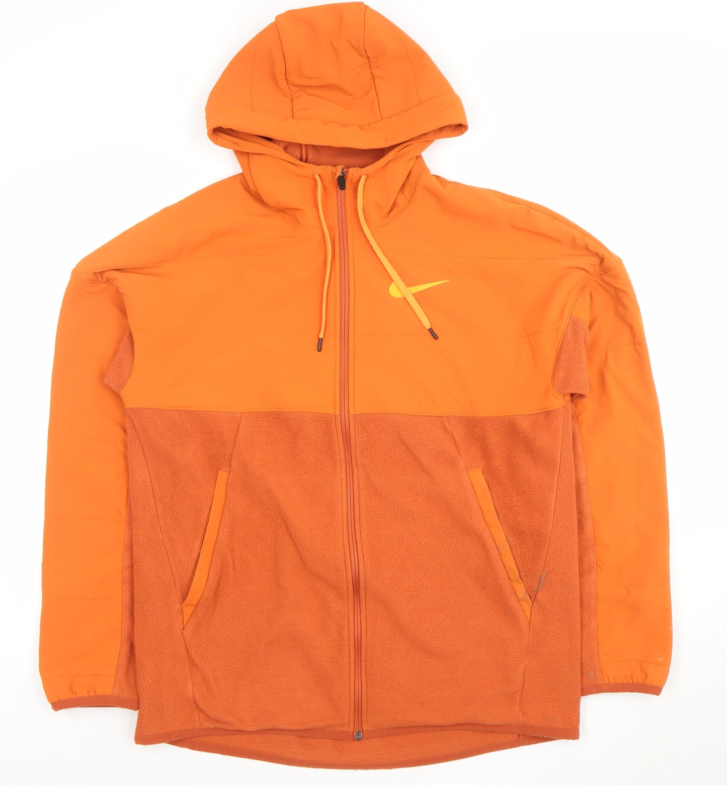 Nike Men's Orange Therma-Fit Soft Shell Hooded Jacket M