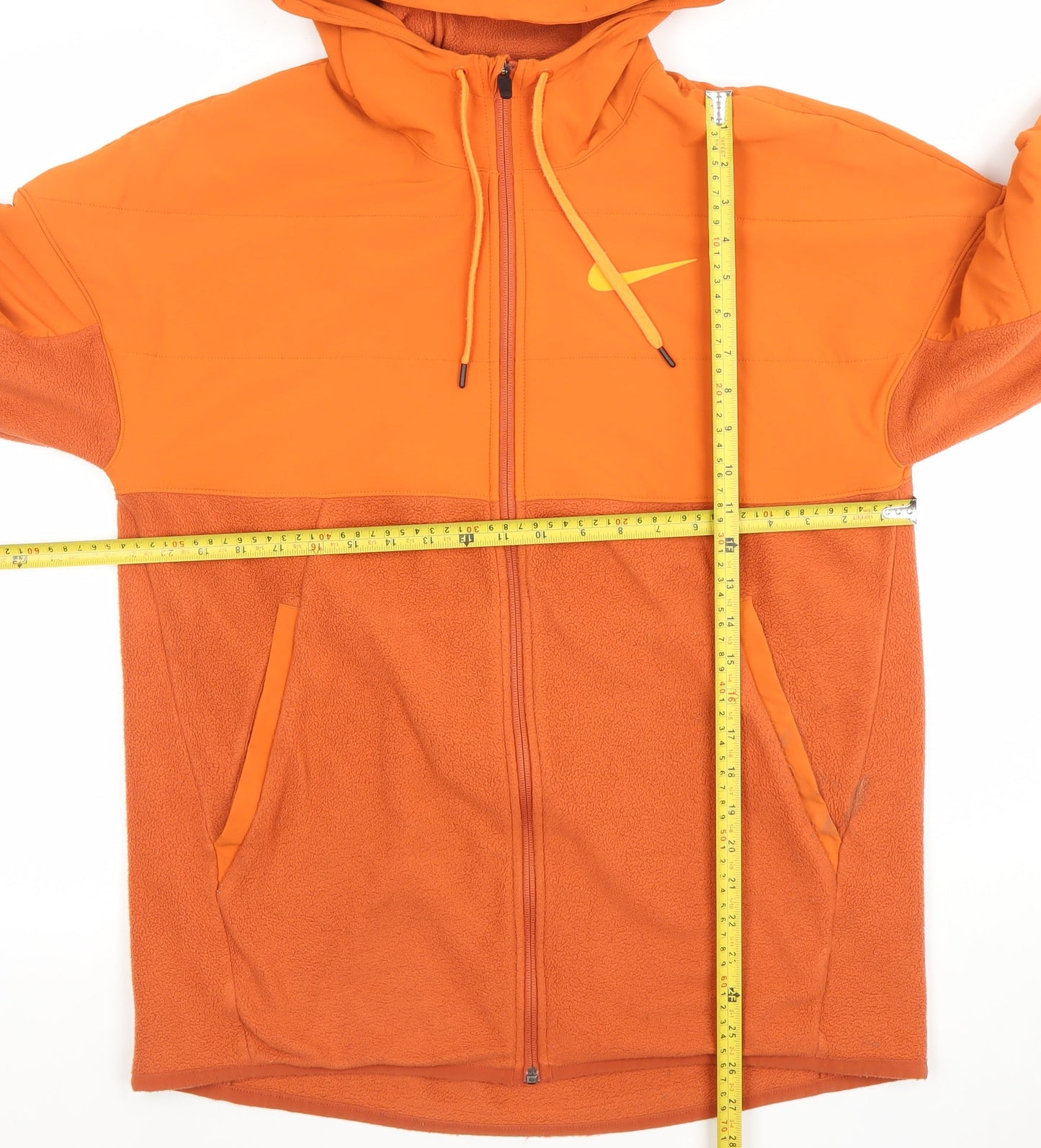 Nike Men's Orange Therma-Fit Soft Shell Hooded Jacket M