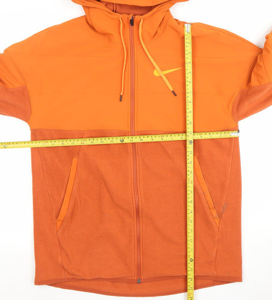 Nike Men's Orange Therma-Fit Soft Shell Hooded Jacket M