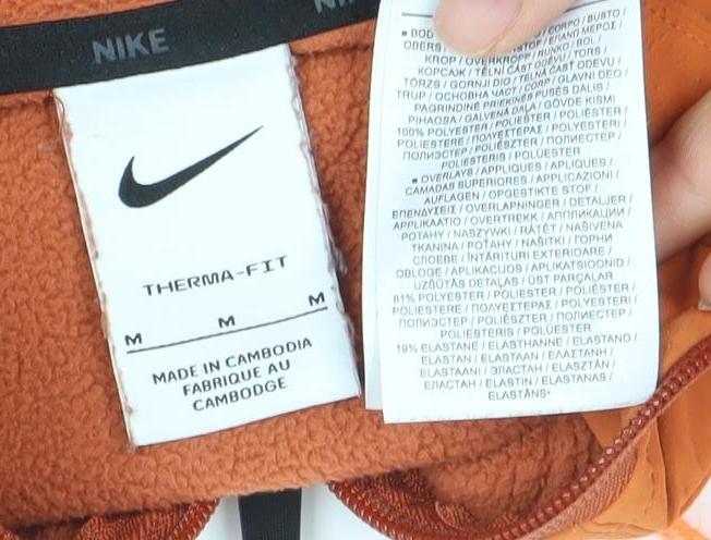 Nike Men's Orange Therma-Fit Soft Shell Hooded Jacket M