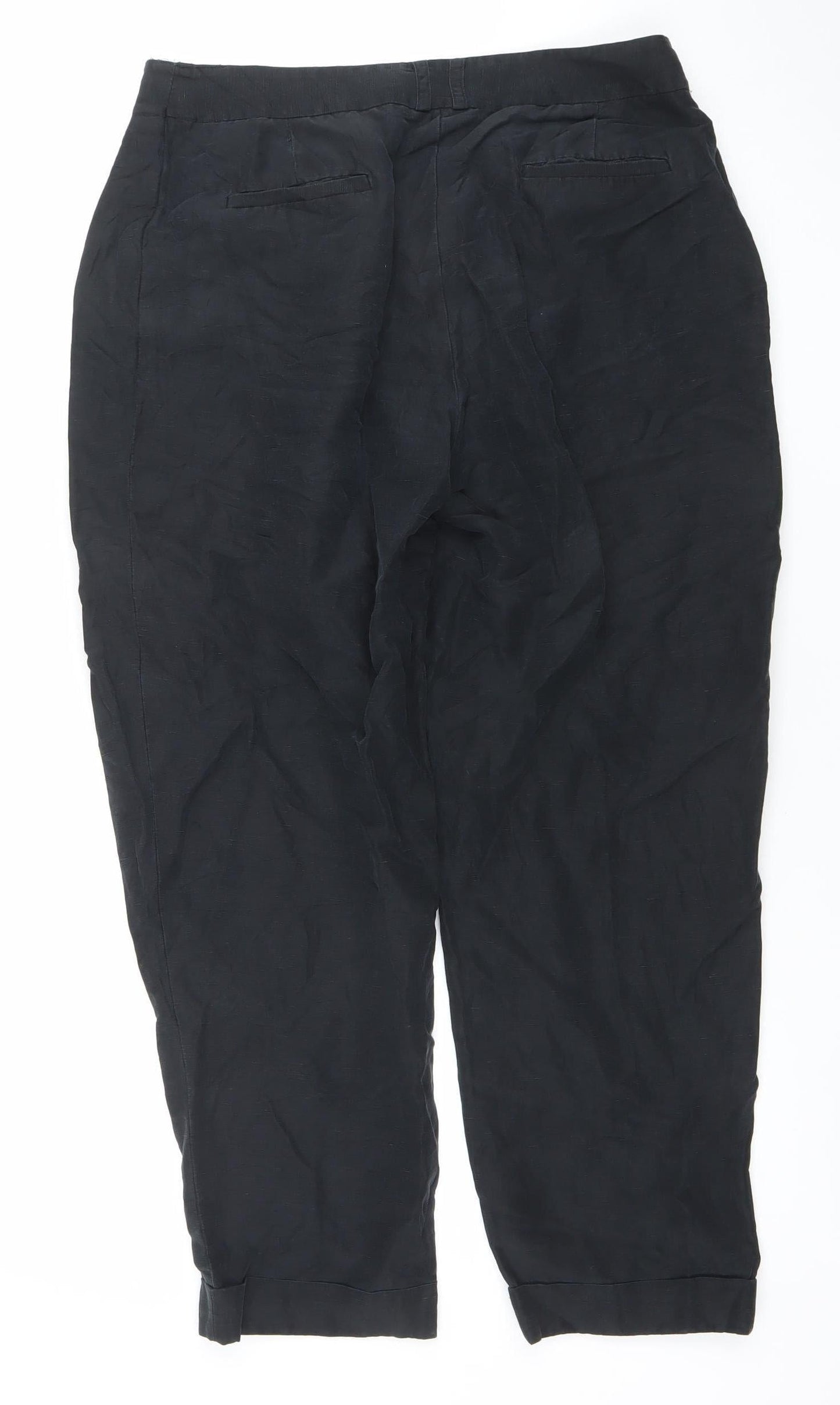 Jaeger Women's Black Size 16 Pleated Lined Trousers