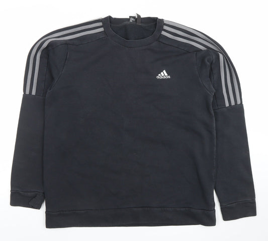 Adidas Men's Black Crew Neck Pullover Sweatshirt L