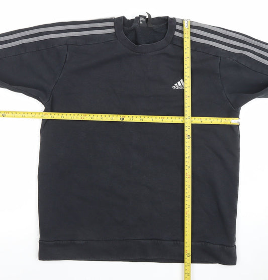 Adidas Men's Black Crew Neck Pullover Sweatshirt L