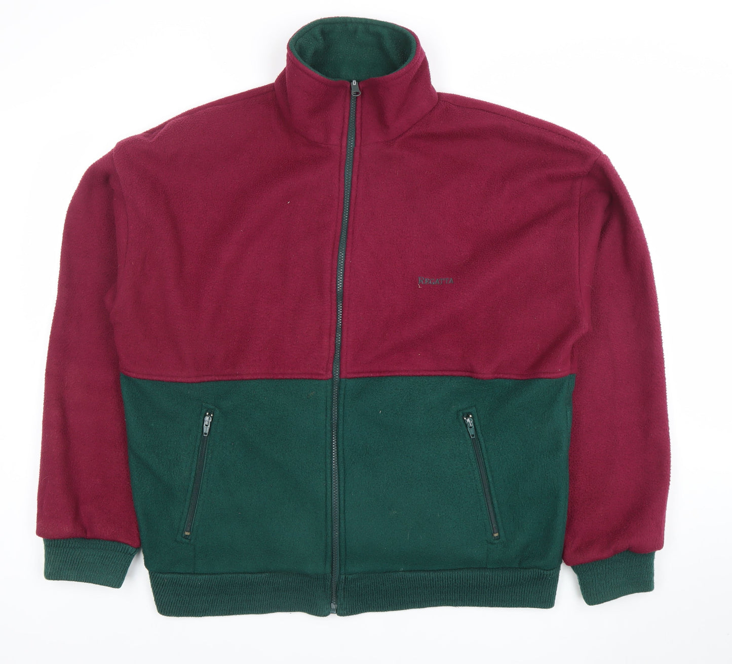 Regatta Mens Burgundy Green Fleece Jacket 2XL Outdoor Full Zip