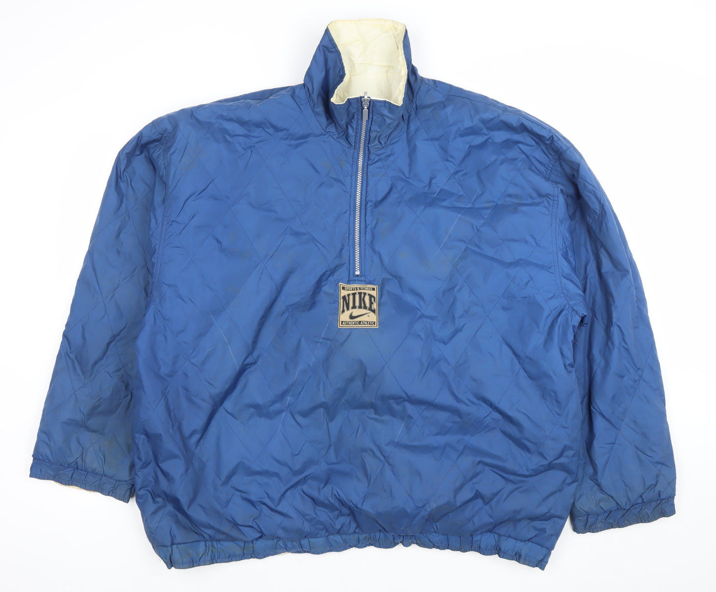 Nike Mens Blue L Quilted 1/4 Zip Puffer Jacket