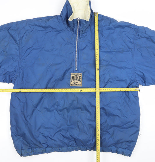 Nike Mens Blue L Quilted 1/4 Zip Puffer Jacket