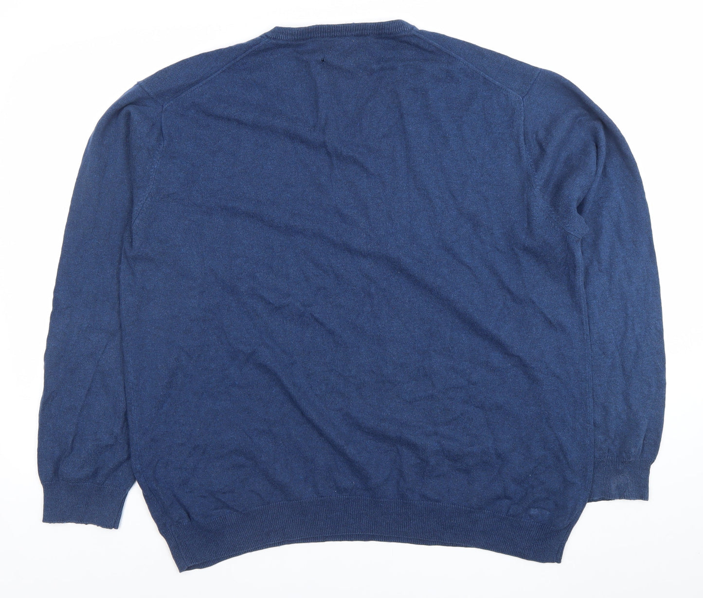 Gant Men’s Blue 3XL Cotton Wool V-Neck Pullover Jumper