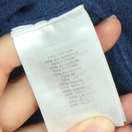 Gant Men’s Blue 3XL Cotton Wool V-Neck Pullover Jumper