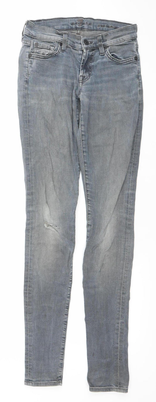 7 For All Mankind Womens Blue Skinny Denim Jeans Size 24 Slim Fit
