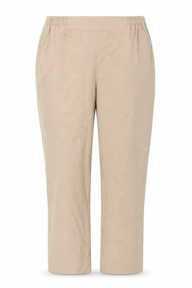 Artigiano Womens Beige Cotton Stretch Straight Leg Trousers Size 12