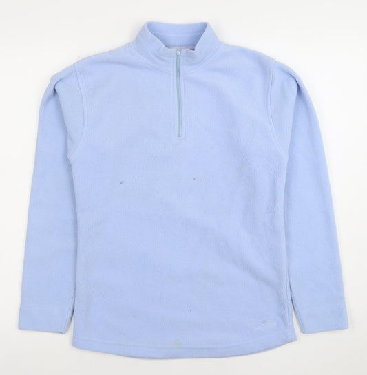 Peter Storm Women Light Blue Fleece Pullover Small 1/2 Zip Polyester