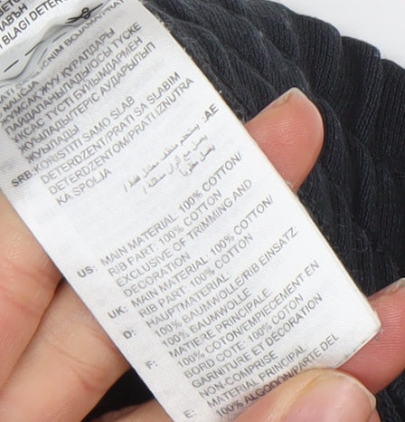 Adidas Men Black Size M Cotton Track Pants Joggers Elastic Waist