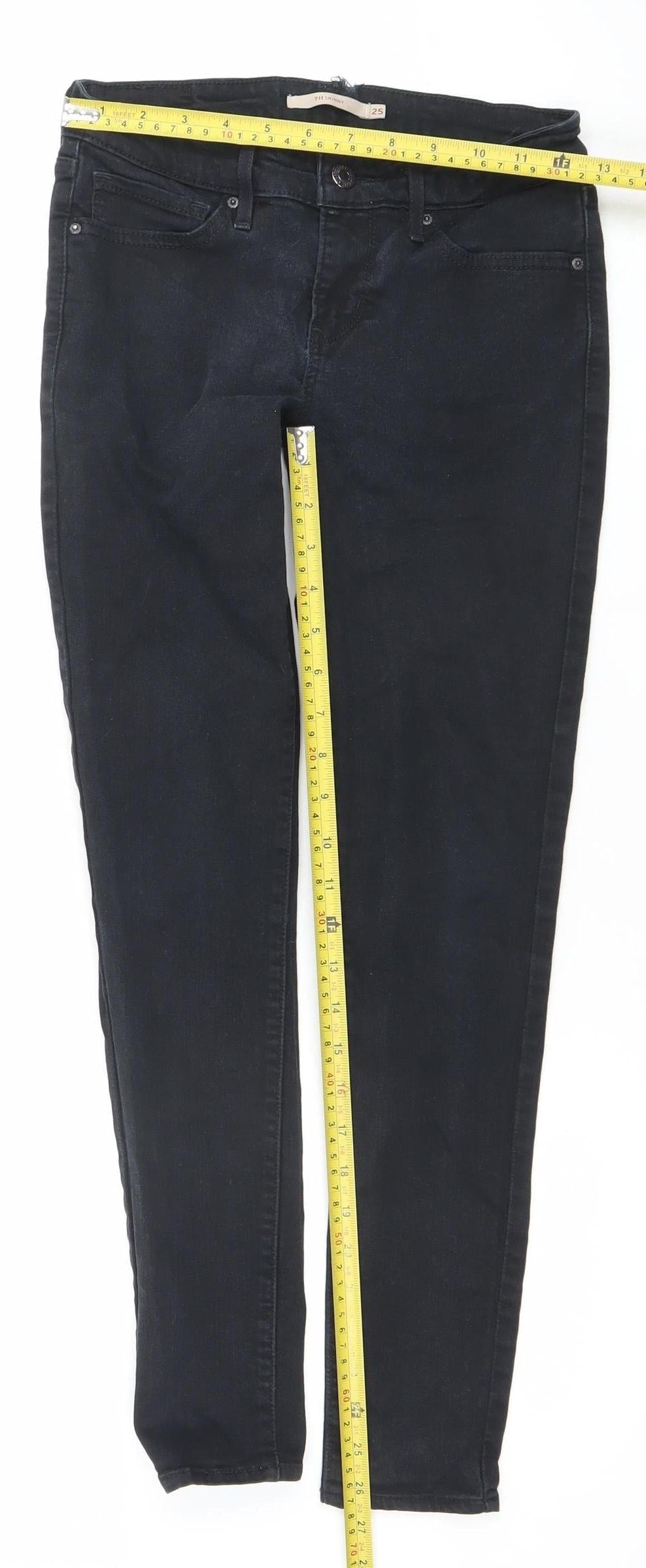 Levi's Women's Black 711 Skinny Jeans Size 25 Slim Fit Denim