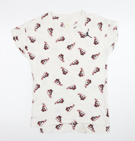 Nike Jordan White Graphic Print Men's M T-Shirt