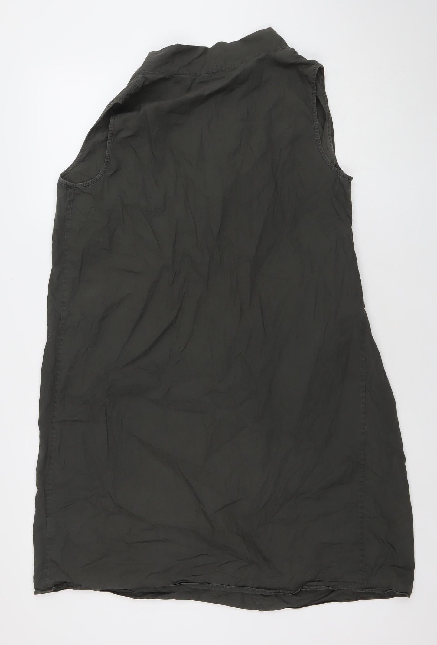 AllSaints Women's Black Asymmetric Sleeveless Midi Dress Size 14