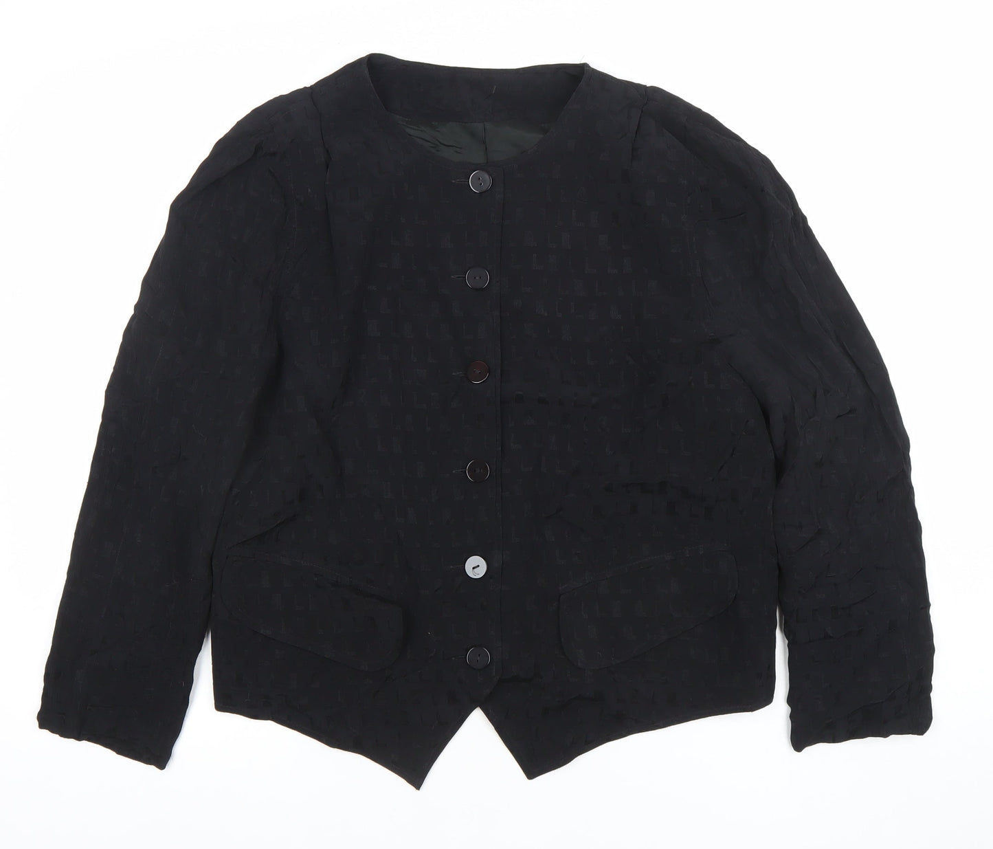 Betty Barclay Women Black Long Sleeve Button Blouse Size 12