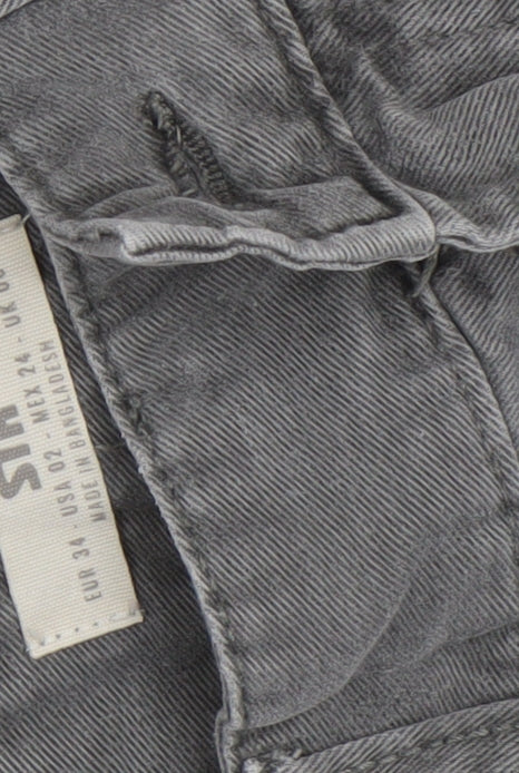 Stradivarius Women’s Grey Cargo Jeans Size 6 Regular Fit 100% Cotton