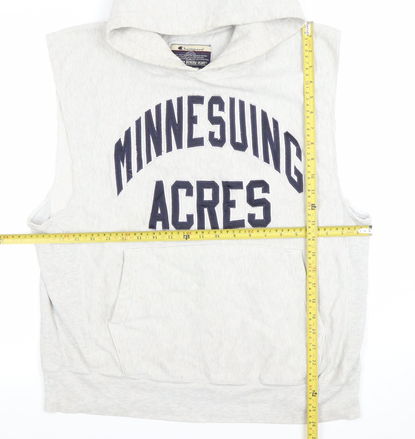 Champion Men's Grey Sleeveless Hoodie Vest Reverse Weave M