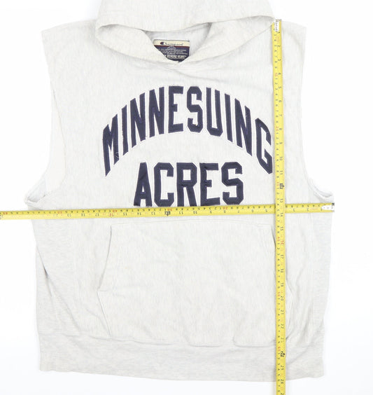 Champion Men's Grey Sleeveless Hoodie Vest Reverse Weave M