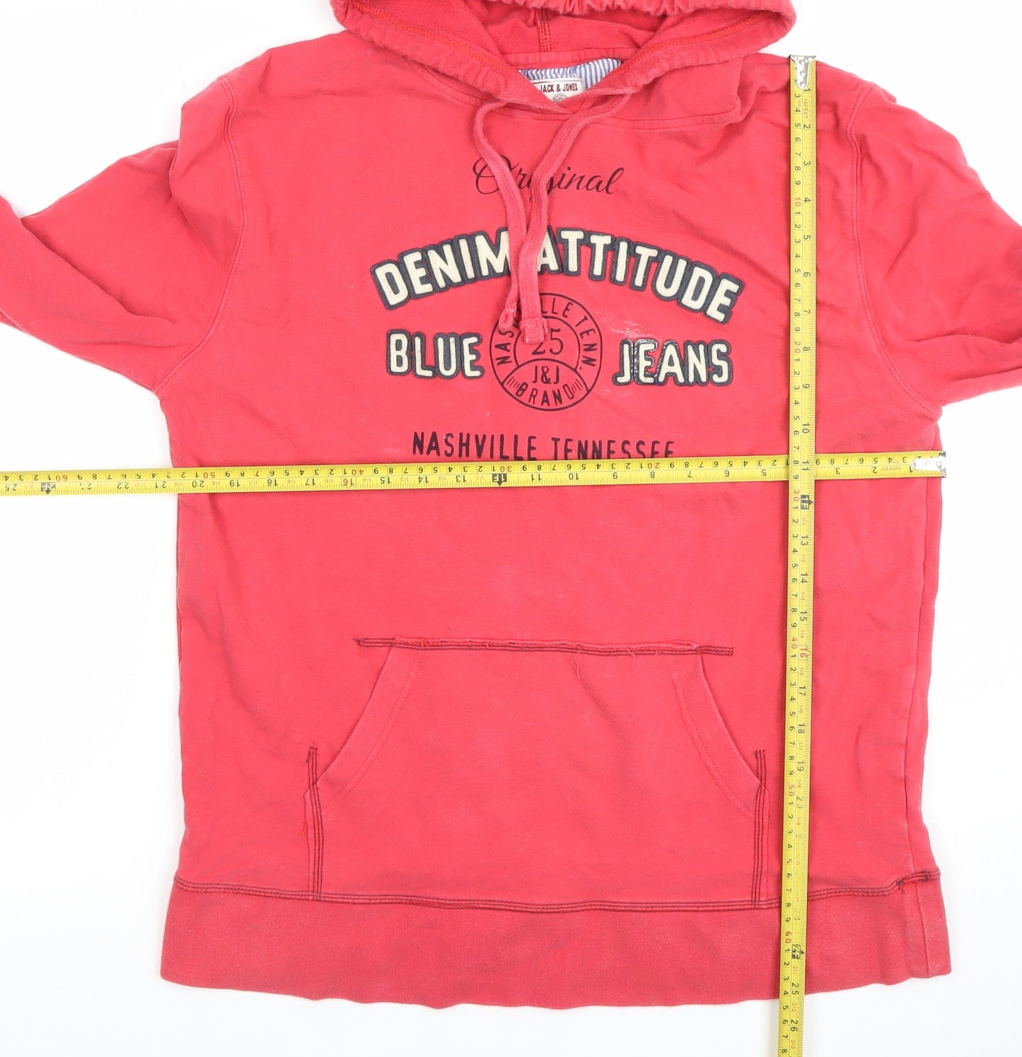 Jack & Jones Women's Red Pullover Hoodie XL Cotton Blend Casual