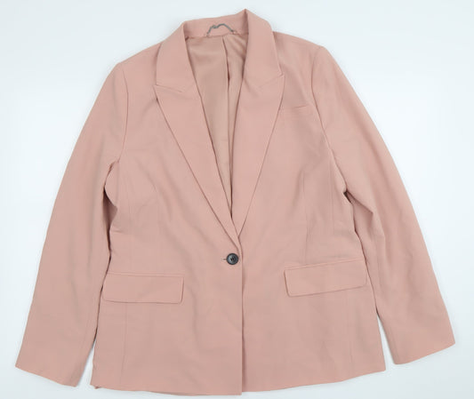 AllSaints Womens Pink Blazer UK14 Single Breasted Tailored Jacket