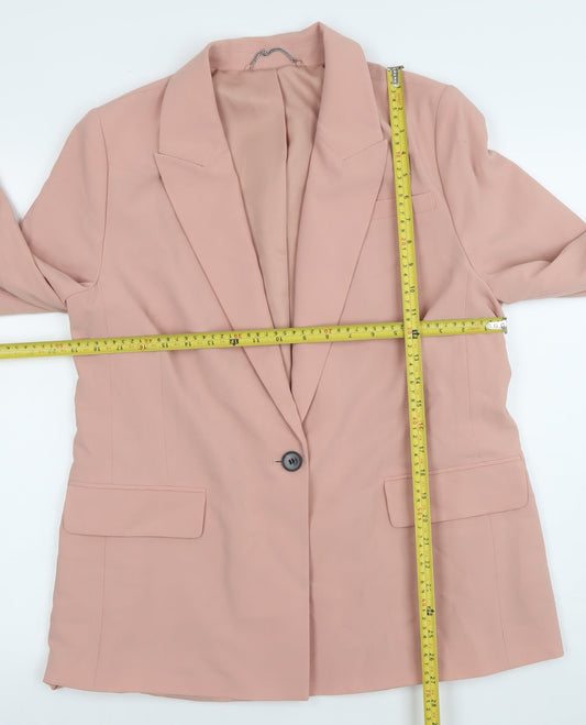 AllSaints Womens Pink Blazer UK14 Single Breasted Tailored Jacket
