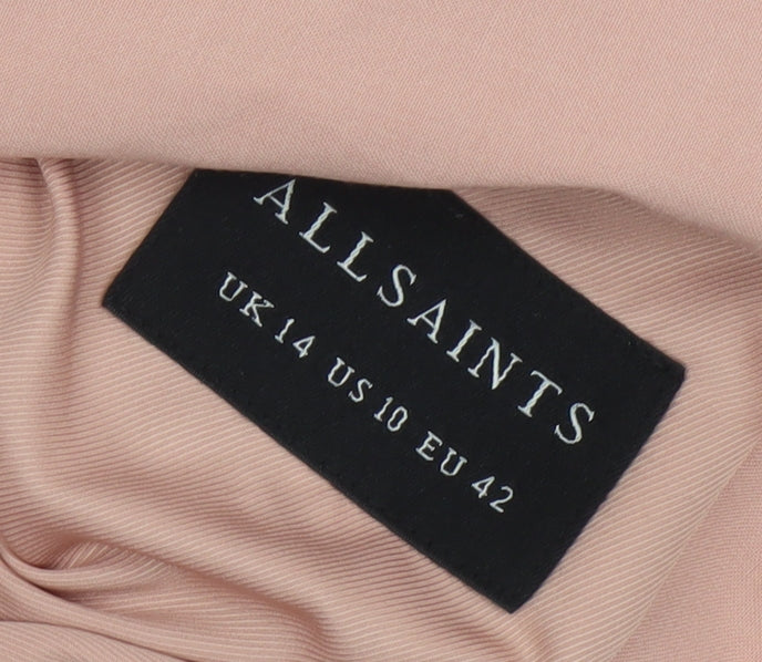 AllSaints Womens Pink Blazer UK14 Single Breasted Tailored Jacket