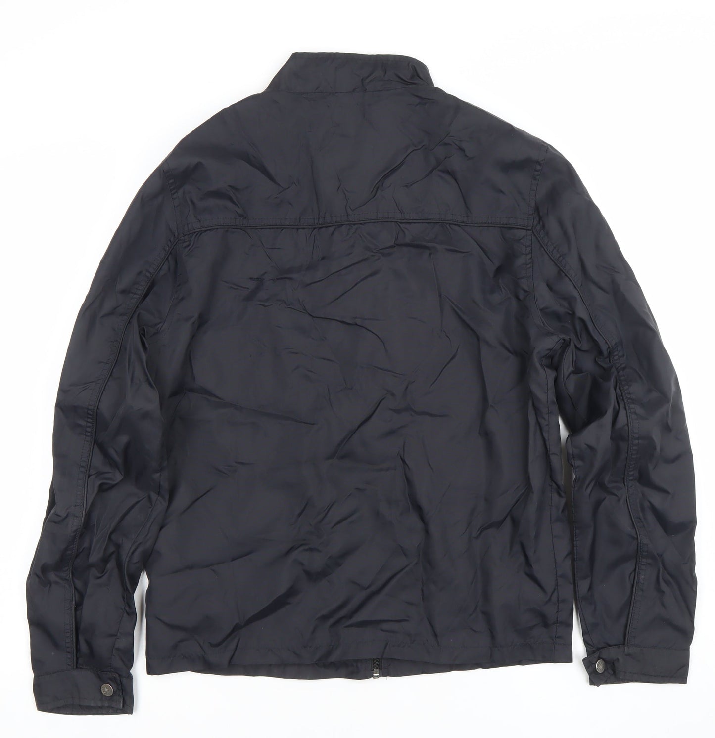 GUESS Men's Black Bomber Jacket Small Nylon Lightweight Zip Up