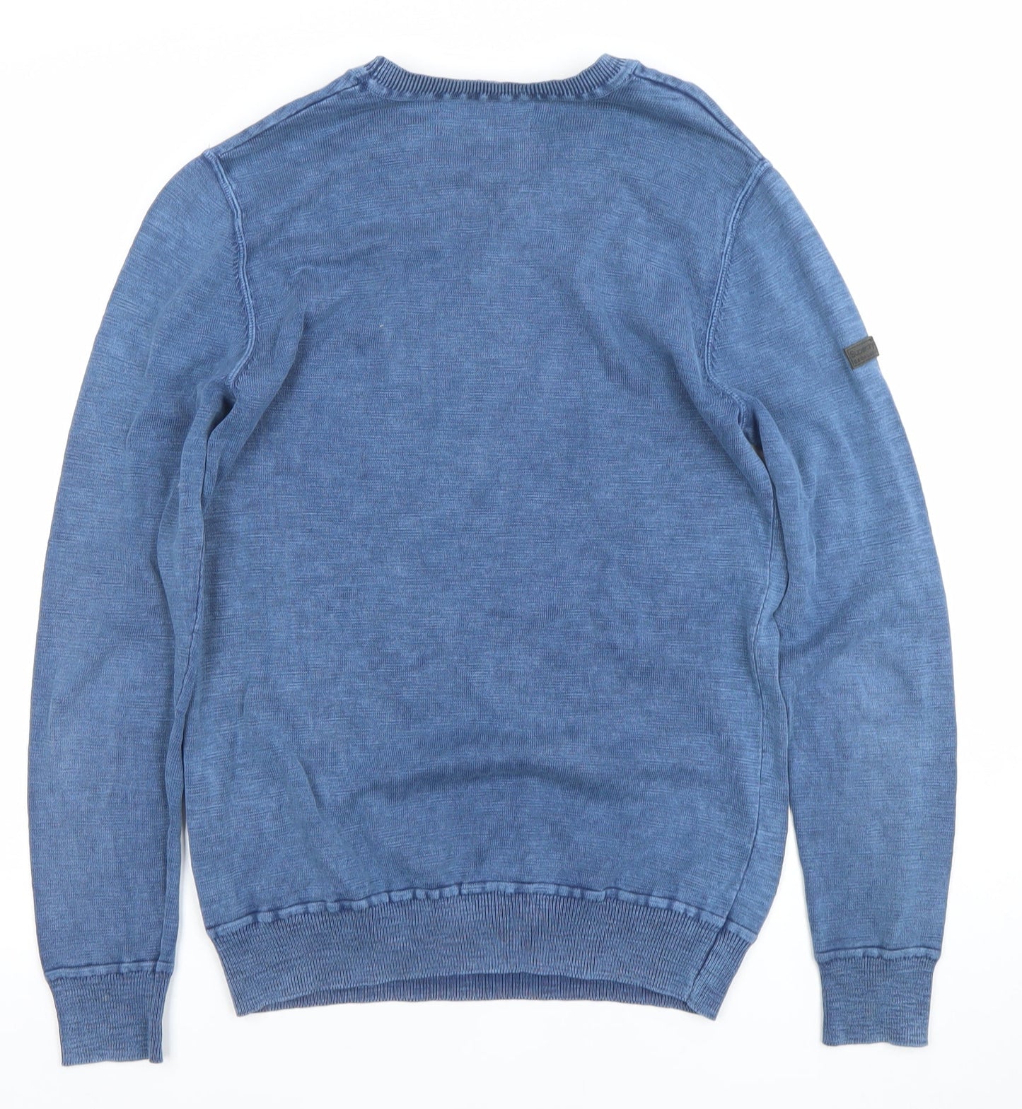 Superdry Men's Blue Cotton Crew Neck Pullover Jumper Size S
