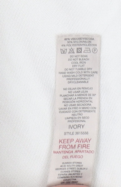 Paul Costelloe Living Women’s Ivory V-Neck Long Sleeve Blouse Size 14