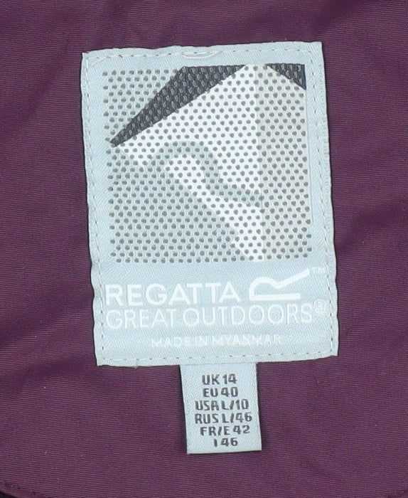 Regatta Women's Purple Waterproof Hooded Rain Jacket Size 14