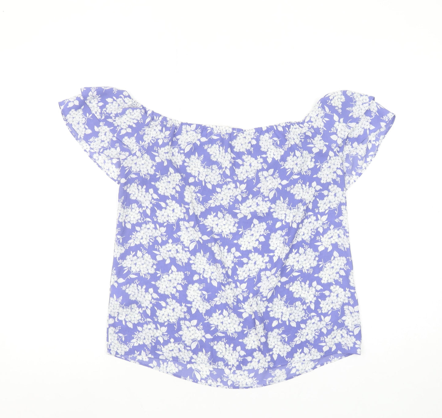 Oasis Women's Purple Floral Off Shoulder Blouse Size 10