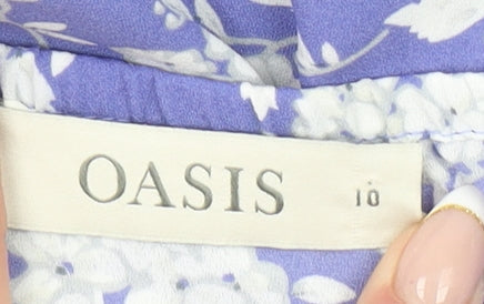 Oasis Women's Purple Floral Off Shoulder Blouse Size 10