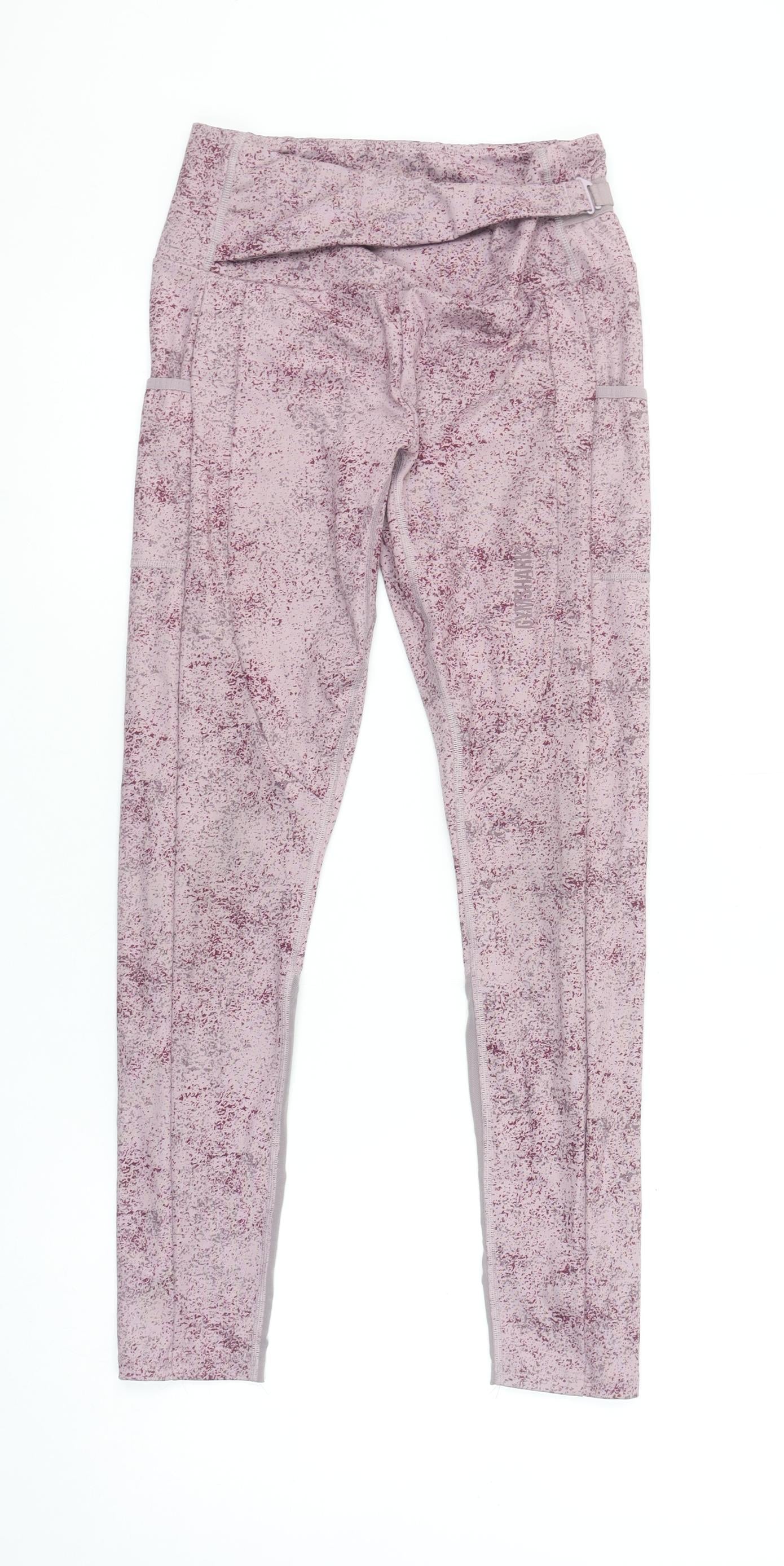 Gymshark Women's Pink Patterned Compression Leggings Size S