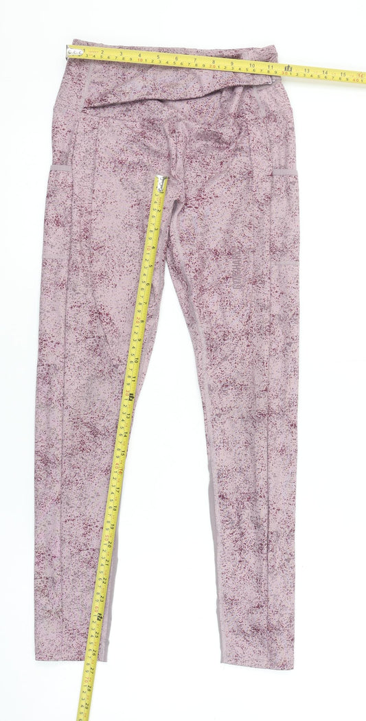 Gymshark Women's Pink Patterned Compression Leggings Size S