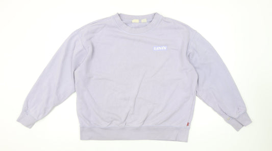Levi's Women’s Lilac Cotton Crew Neck Pullover Sweatshirt L