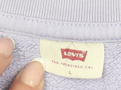 Levi's Women’s Lilac Cotton Crew Neck Pullover Sweatshirt L