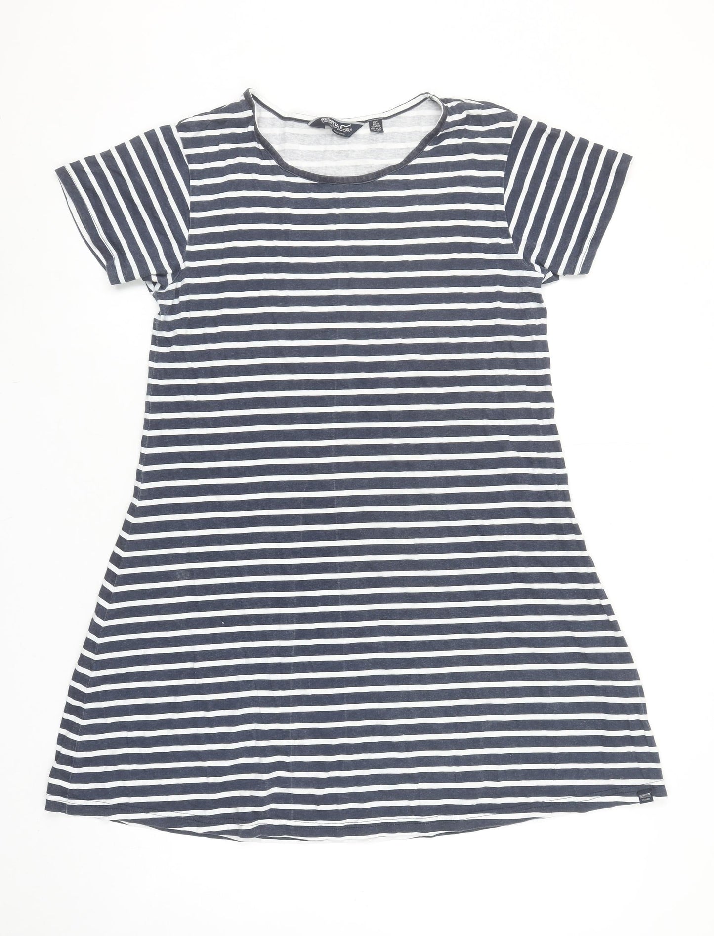 Regatta Women's Blue Striped T-Shirt Dress Size 12 Casual Summer