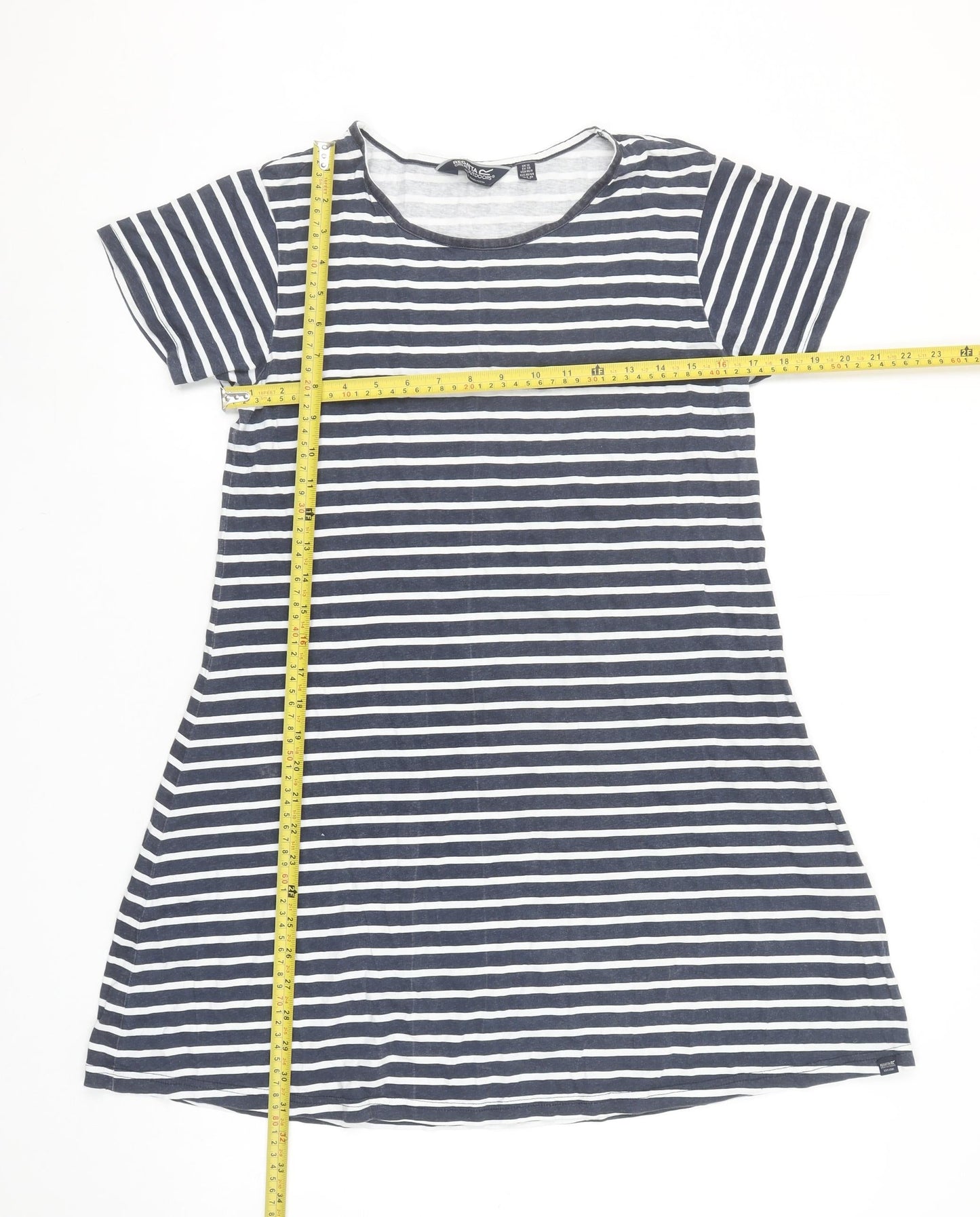 Regatta Women's Blue Striped T-Shirt Dress Size 12 Casual Summer