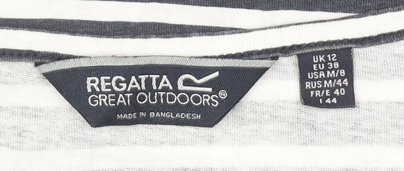 Regatta Women's Blue Striped T-Shirt Dress Size 12 Casual Summer