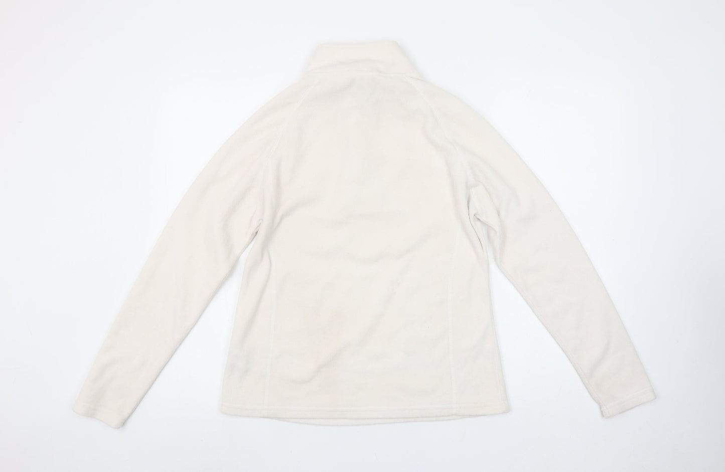 Atmosphere Women Ivory Fleece Pullover Sweatshirt Size 12 1/2 Zip Classic Fit