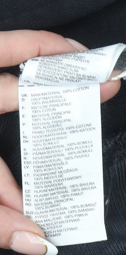 Adidas Mens Black Pullover Hoodie Size L Embroidered Logo Sportswear