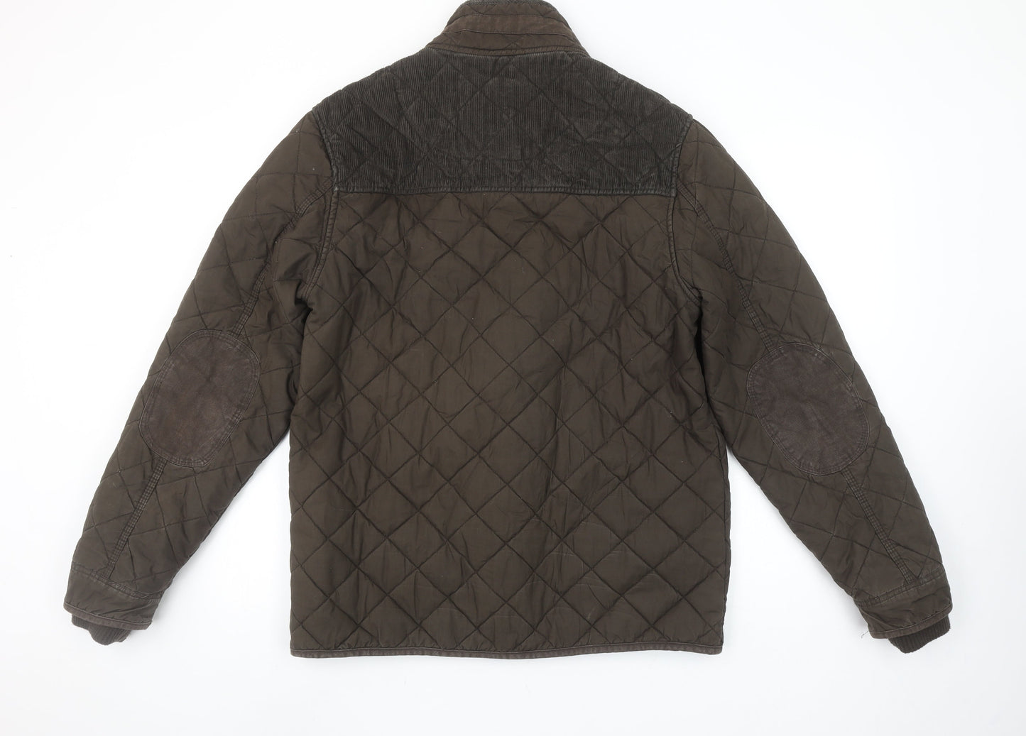 Diesel Mens Brown Quilted Cotton Jacket XL Stand Collar Outdoor Style